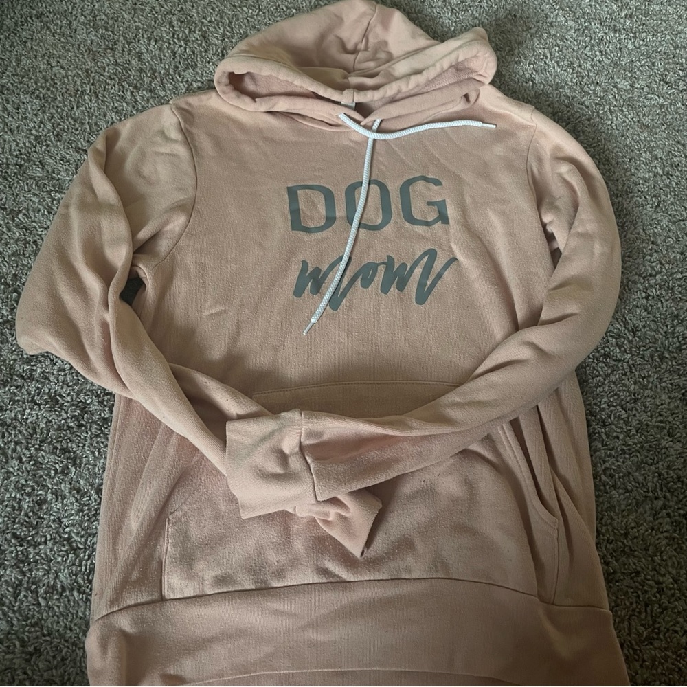 Dog mom hoodie - peach color